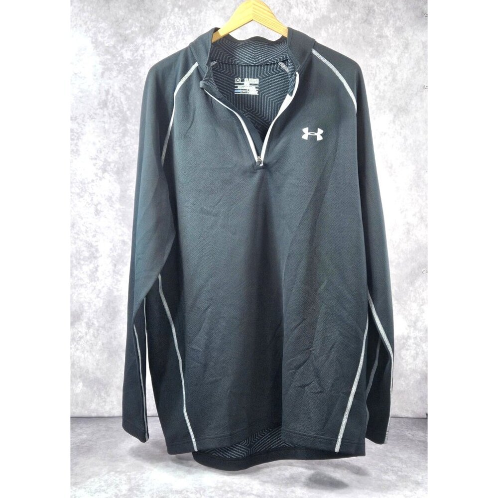 Under Armour Men's Fit Ted Cold Gear Collar Neck Long Sleeve Shirt Black 2XL